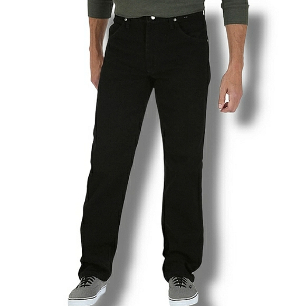 Wrangler Vintage Regular Fit Straight Leg Black Denim Jeans 42
